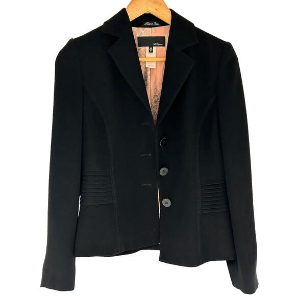 Les Copains Jacket, Size 38 Blazer , Black, Lined, Button Front, Pockets - Picture 6 of 11